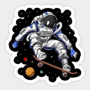 Space Astronaut Skateboarding Sticker